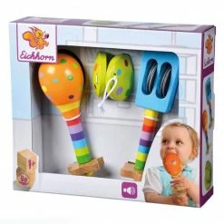 New 🤩 Eichhorn 3-tlg. Musik-Set mit Rassel, Kastagnette & Maraca ⭐ -Toys for Toddlers (12+ m) Shop eichhorn 3 tlg musik set mit rassel kastagnette maraca 100003484 d4
