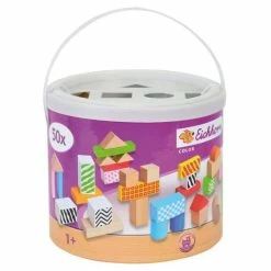 Best Pirce ✨ Eichhorn wooden blocks Color 50 pieces with sorting game 👍